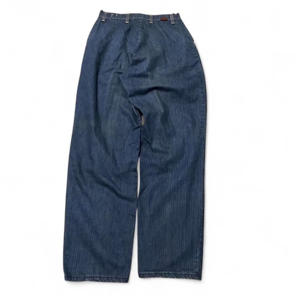 Rustler pinstripe denim riders‎ jeans pleated 70s vintage scovill 13J (25x29)